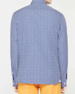 Chemise Slim Fit imprimée bleu foncé-Hackett London Outlet