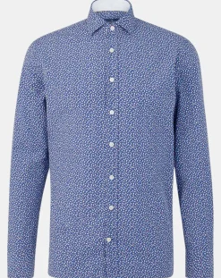 Chemise Slim Fit imprimée bleu foncé-Hackett London Outlet