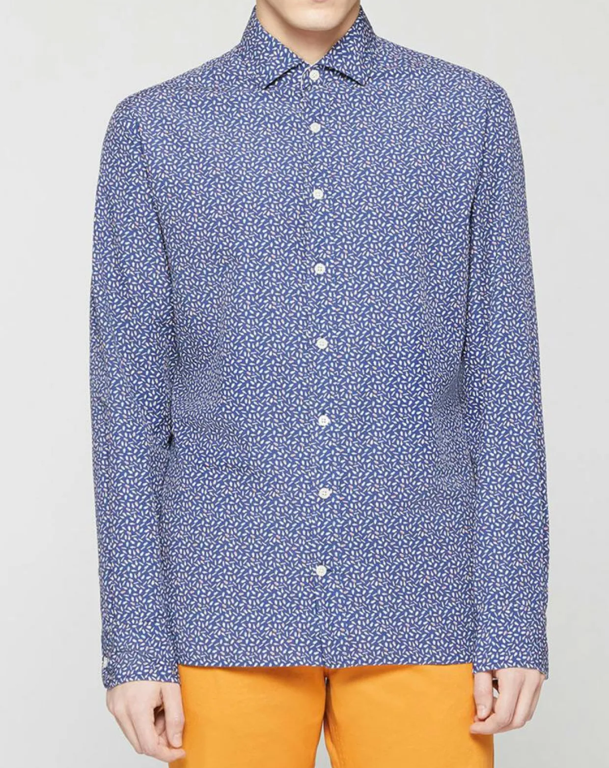 Chemise Slim Fit imprimée bleu foncé-Hackett London Outlet