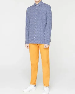Chemise Slim Fit imprimée bleu foncé-Hackett London Outlet