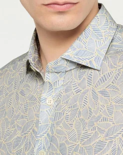 Chemise Slim Fit imprimée bleu ciel-Hackett London Hot