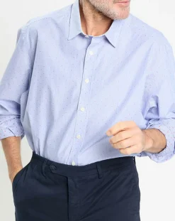 Homme Hackett London Chemises^Chemise Slim Fit Jacquard à rayures milleraies bleue
