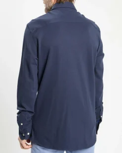 Homme Hackett London Chemises^Chemise Slim Fit manches longues piquée unie bleu foncé