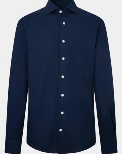 Homme Hackett London Chemises^Chemise Slim Fit manches longues piquée unie bleu foncé