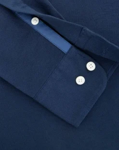 Homme Hackett London Chemises^Chemise Slim Fit manches longues piquée unie bleu foncé