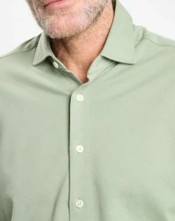 Homme Hackett London Chemises^Chemise Slim Fit manches longues piquée unie verte