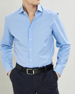 Chemise Slim Fit micro imprimé bleu ciel-Hackett London Sale