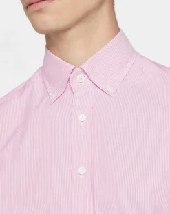 Homme Hackett London Chemises^Chemise Slim Fit Milleraie Oxford blanc/rose