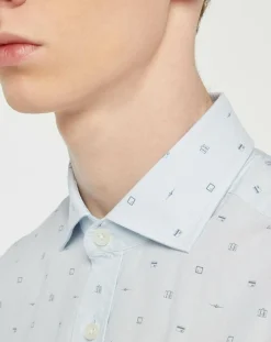 Homme Hackett London Chemises^Chemise Slim Fit Mix Travel imprimée bleu clair