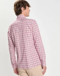 Chemise Slim Fit Oxford à carreaux rouge-Hackett London