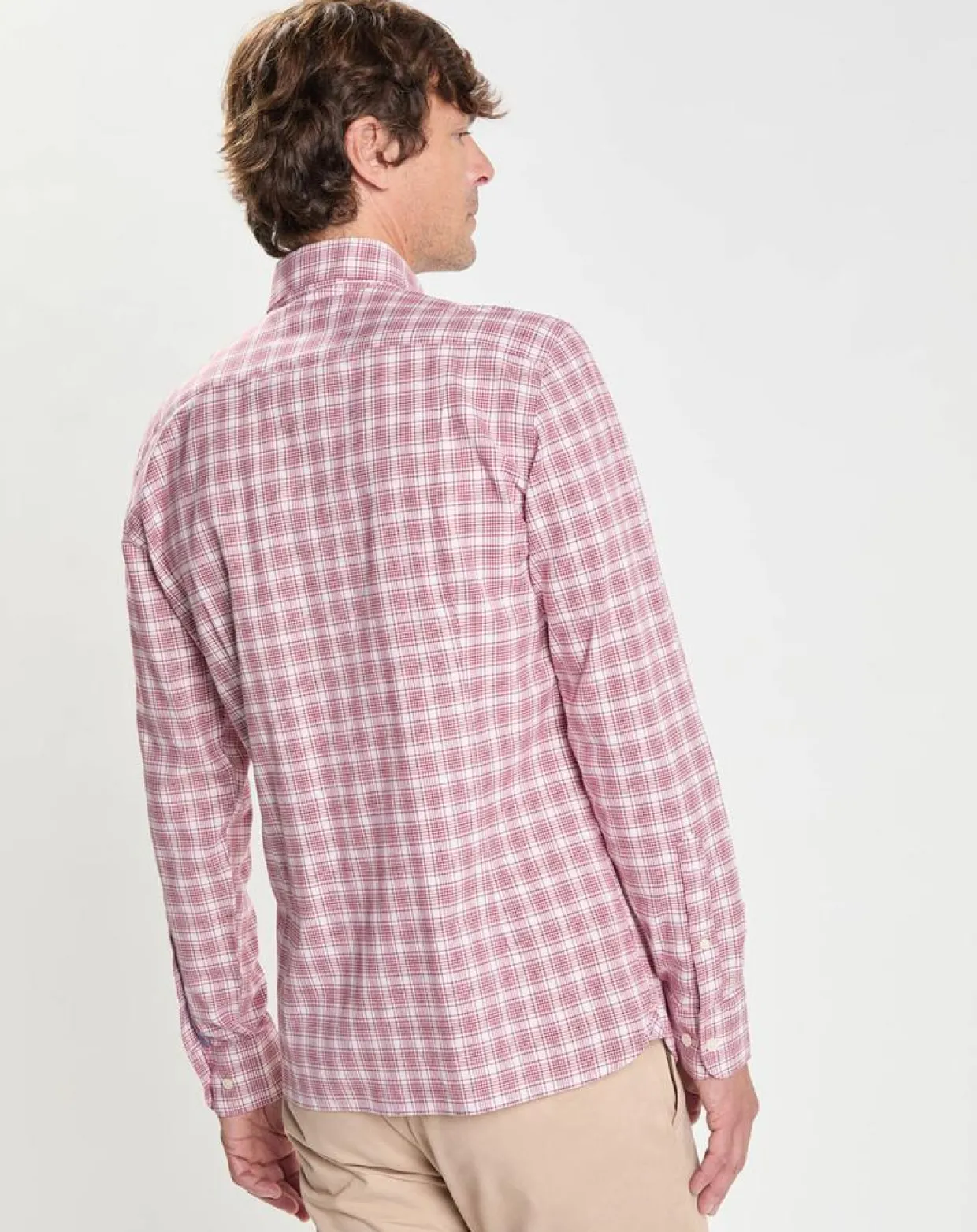 Chemise Slim Fit Oxford à carreaux rouge-Hackett London