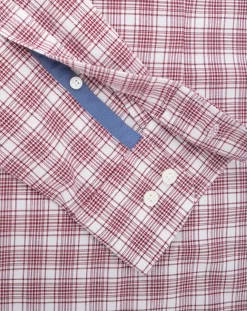 Chemise Slim Fit Oxford à carreaux rouge-Hackett London