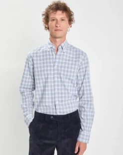 Homme Hackett London Chemises^Chemise Slim Fit Oxford à carreaux bleu/blanc