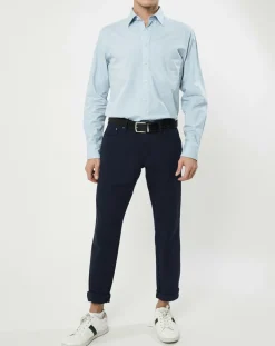 Chemise Slim Fit Oxford bleu clair-Hackett London Sale