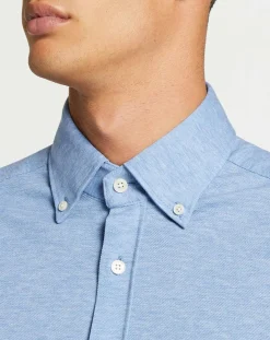 Homme Hackett London Chemises^Chemise Slim Fit polo piqué bleu moyen