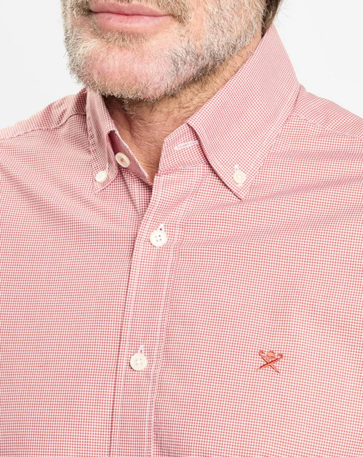 Chemise Slim Fit Pop à micro vichy rouge/blanc-Hackett London Outlet