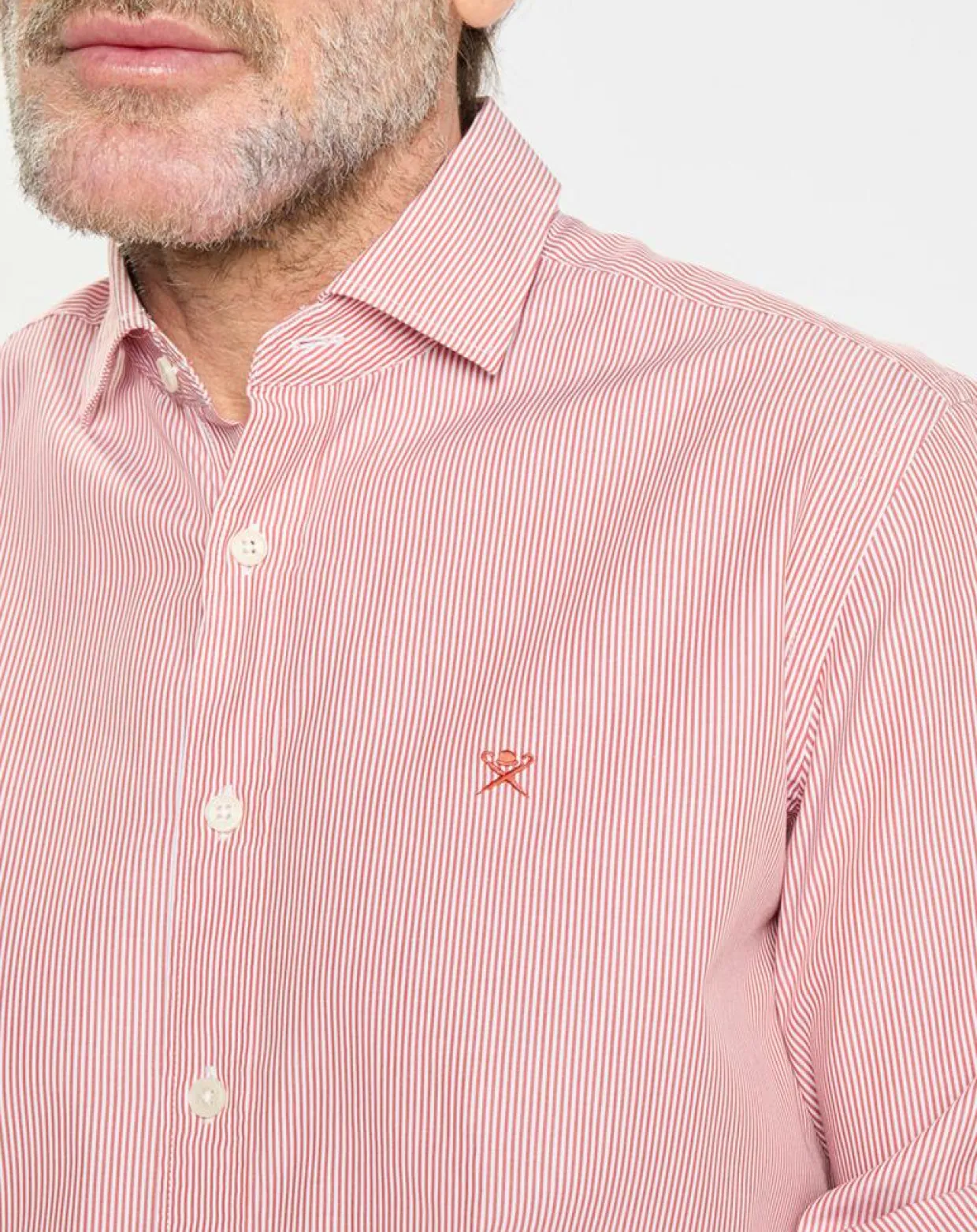 Homme Hackett London Chemises^Chemise Slim Fit Pop Milleraies rouge/blanc