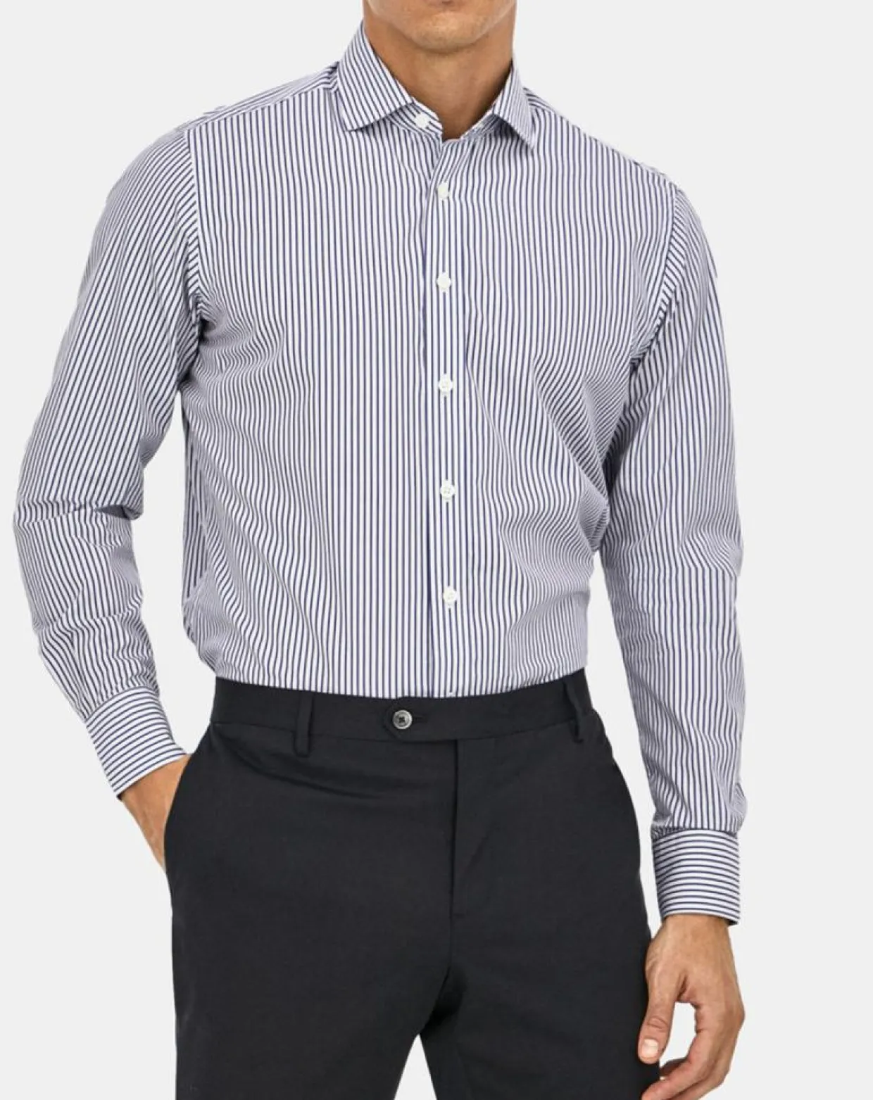 Chemise Slim Fit rayée bleue-Hackett London Sale