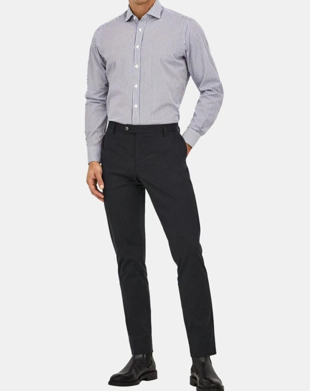 Chemise Slim Fit rayée bleue-Hackett London Sale