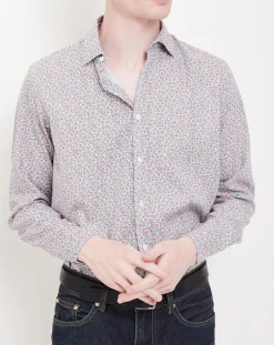 Chemise Slim Fit Sammy imprimée beige/bleu/rouge-Hartford Sale