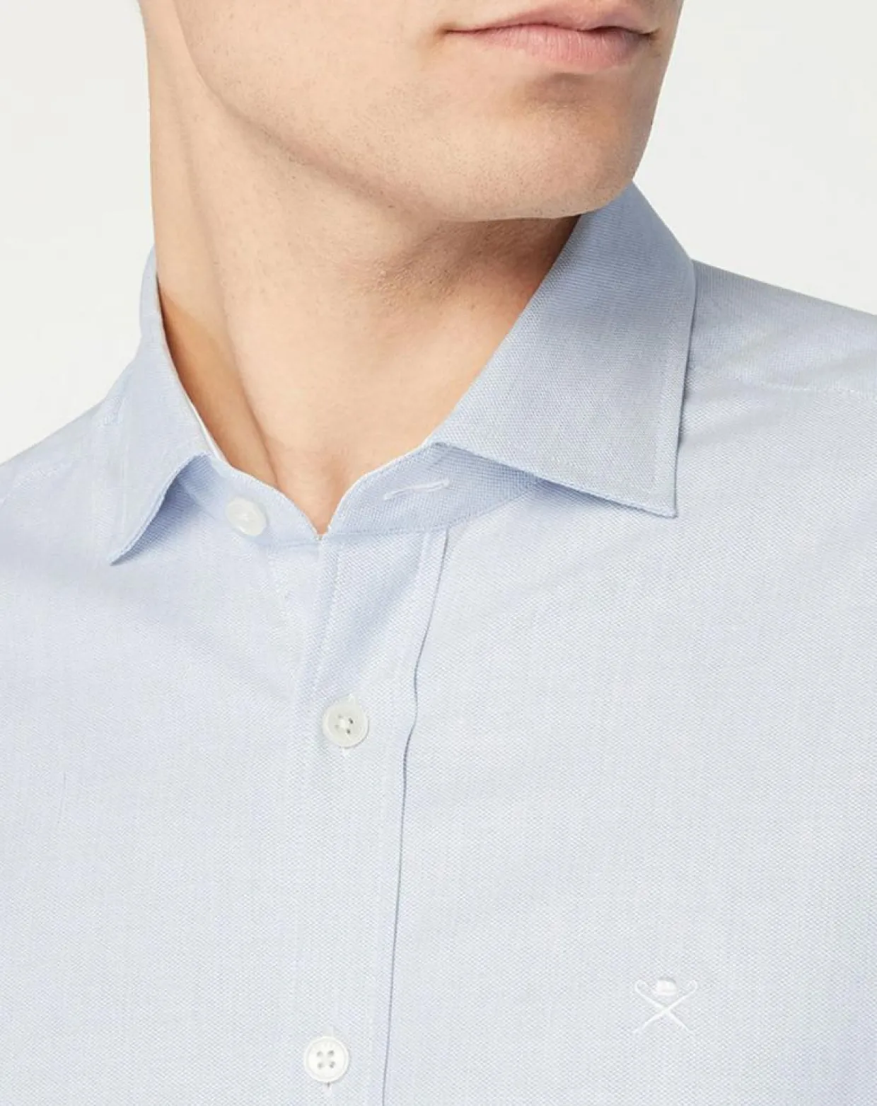 Chemise Slim Fit Texturée bleu clair-Hackett London Clearance