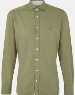 Chemise Slim fit Trim Twil Sport kaki-Hackett London Discount