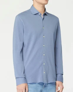 Homme Hackett London Chemises^Chemise Slim Fit Unie Piquée bleu chiné