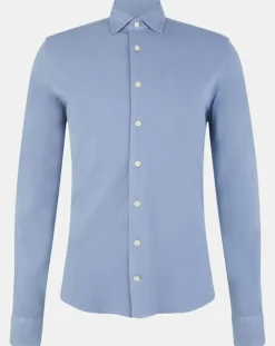Homme Hackett London Chemises^Chemise Slim Fit Unie Piquée bleu chiné
