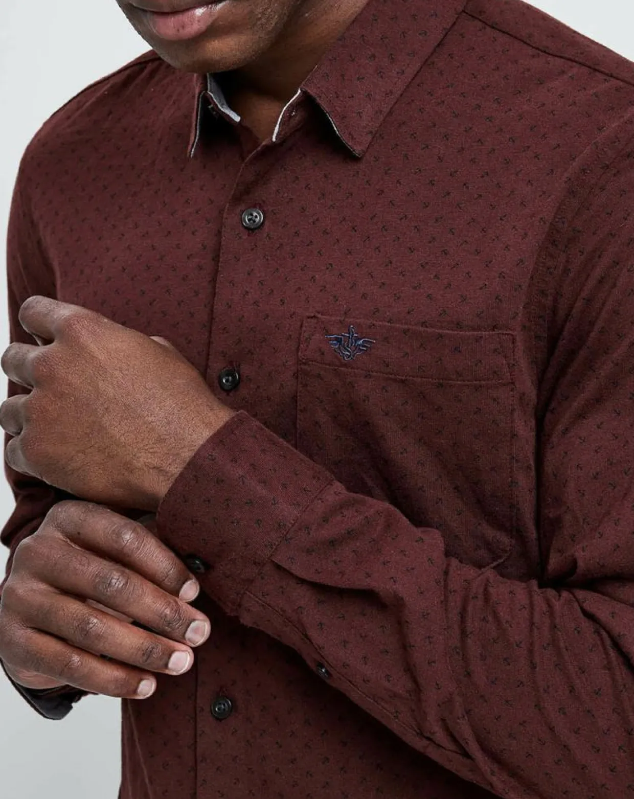 Homme Dockers Chemises^Chemise Slim Flex motifs rouge foncé/marine