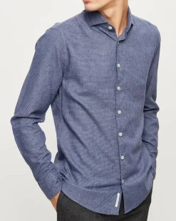 Homme Marc O'Polo Chemises^Chemise slim micro imprimée bleu marine