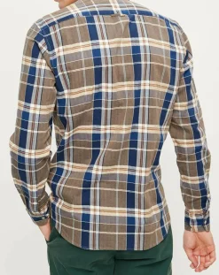 Homme Marc O'Polo Chemises^Chemise slim Pilou à carreaux camel/bleu