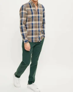Homme Marc O'Polo Chemises^Chemise slim Pilou à carreaux camel/bleu