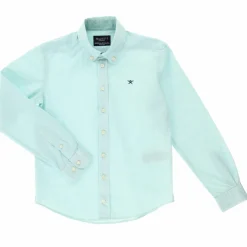 Enfant Hackett London Garçon^Chemise Summer en Coton à motifs vert aqua - T.9/15A