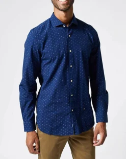 Chemise Tedworth Mid Print bleu moyen-Pepe Jeans Discount