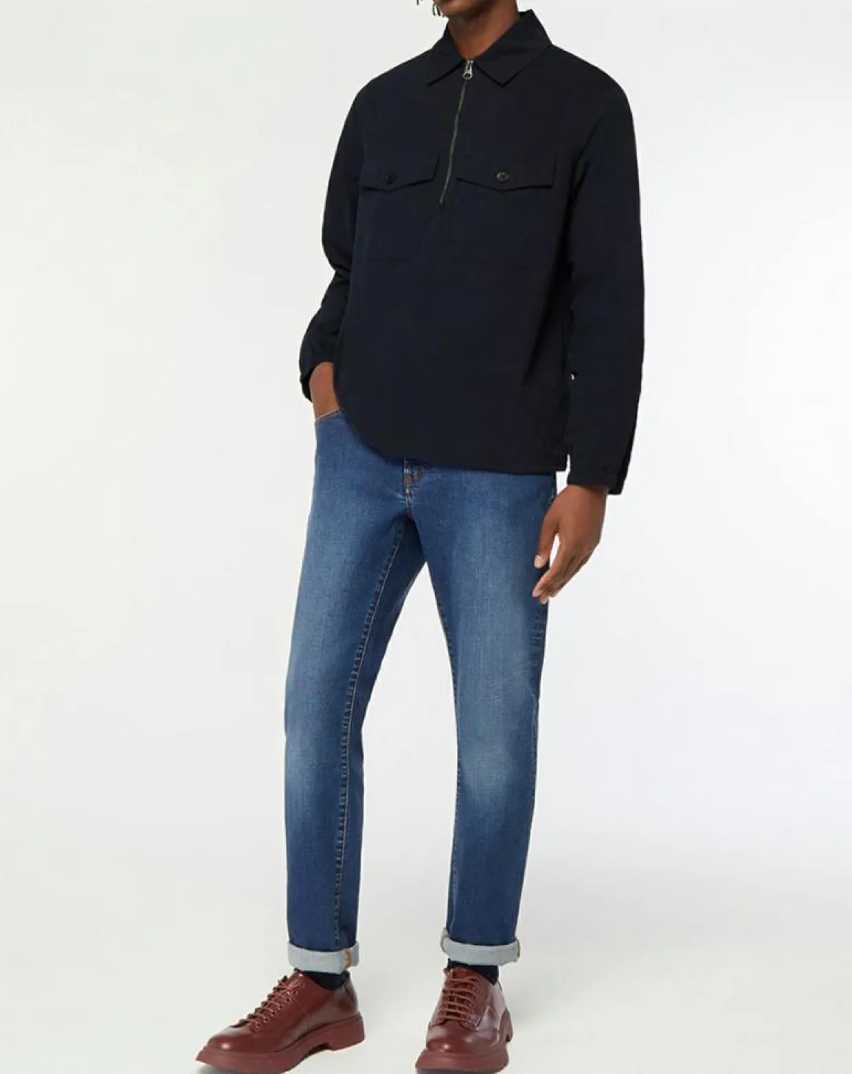 Chemise vareuse en Coton mélangé Nicket bleu marine-Galeries Lafayette