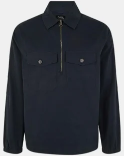 Chemise vareuse en Coton mélangé Nicket bleu marine-Galeries Lafayette