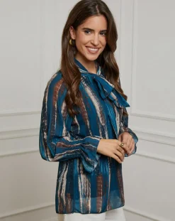 Femme Alice & Charlotte Chemises^Chemisier Lola bleu pétrole