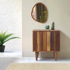 Bois & Chiffons Tables^Chevet 1 portes gauche Manguier Ramon Naturel - 45x40x50 cm