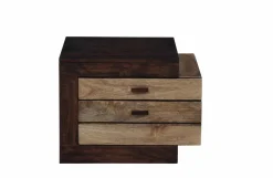Bois & Chiffons Tables^Chevet bois bicolore - débord droite Naturel - 54x38x42 cm