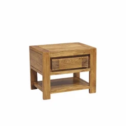 Bois & Chiffons Tables^Chevet bois strié 1T Acacia Verone Marron - 55x40x45 cm