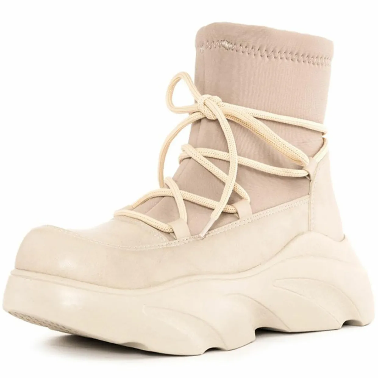 Chunky bottines beiges - Talon 6 cm-Lab78 Online