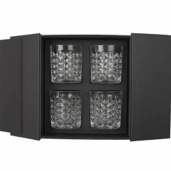 Coffret 4 verres à Whisky transparent-Home Deco Factory Clearance