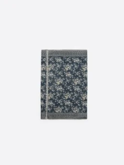 Coffret écharpe fleurie en viscose bleu cobalt - 185x70 cm-Devred Online