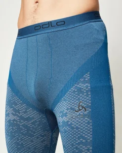 Homme Odlo Pantalons^Collant technique 3/4 Blackcomb Evolution Warm bleu opale/noir