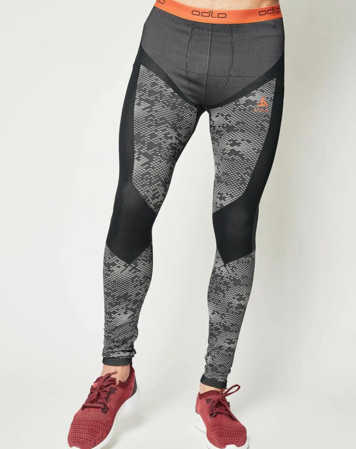 Homme Odlo Pantalons^Collant technique Blackcomb Evolution Warm gris béton/orange