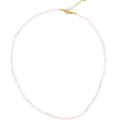Collier Eléa Jade blanc en laiton doré-Moonstone Outlet