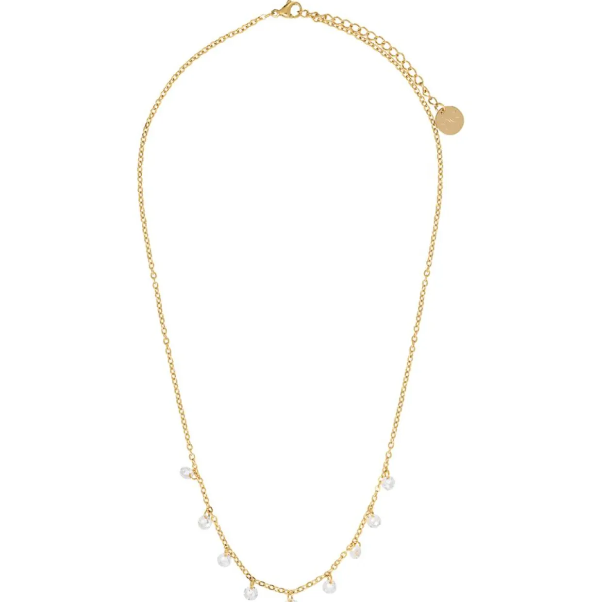 Collier en Acier & Cristal doré/blanc-Clio blue Clearance