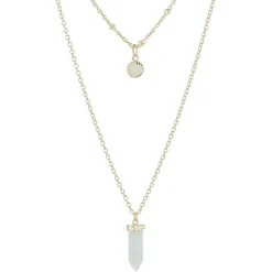 Collier Gloriana Agate & Amazonite en laiton doré-Moonstone Hot