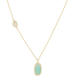 Collier Inés Quartz & Amazonite en laiton doré-Moonstone Discount