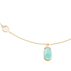 Collier Inés Quartz & Amazonite en laiton doré-Moonstone Discount